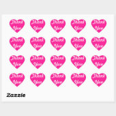 Sticker Cœur Rose Chaud Merci (Feuille)