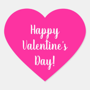 Sticker Cœur Rose Clair Moderne Joyeuse Saint-Valentin