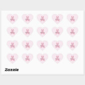 Sticker Cœur Rose En vichy Teddy (Feuille)