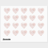 Sticker Cœur Rose et Rose or Foil Chic Mariage Merci (Feuille)