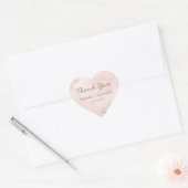 Sticker Cœur Rose et Rose or Foil Chic Mariage Merci (Enveloppe)