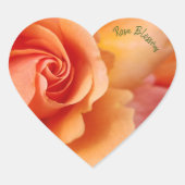 Sticker Cœur Rose Fleur / Pêche à l'abricot / Enveloppe Phoques (Devant)