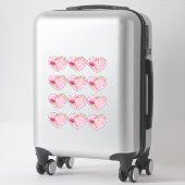 Sticker Coeur rose floral (Sur valise)