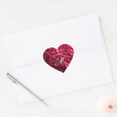 STICKER CŒUR ROSE FUCHSIA CÉRÉBRAGE COEUR MARIAGE ENREGISTRER L (Enveloppe)