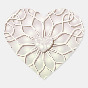 Sticker Cœur Rose Géométrique Or LOVE Motif de Cœur