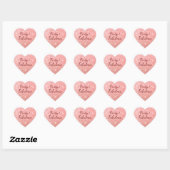 Sticker Cœur Rose Gold Blush Faux Parties scintillant Bokeh 40  (Feuille)