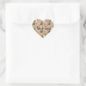 Sticker Cœur Rose Gold Glam Glitz Roses Flore rayures (Sac)