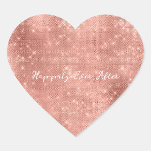 Sticker Cœur Rose Gold Glam Sparkle Mariage