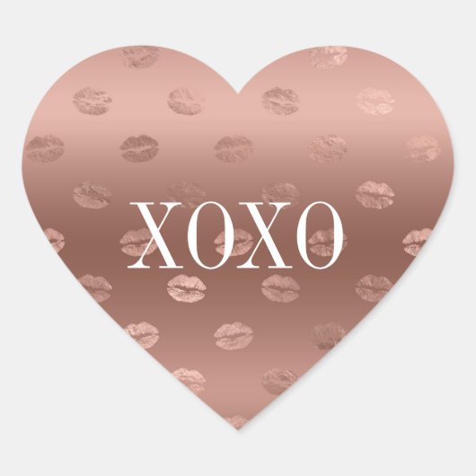 Sticker Cœur Rose Gold Kisses Lièvres (Devant)