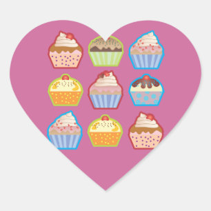 Sticker Coeur rose Lotsa Cupcakes