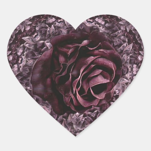 Sticker Cœur Rose Mandala (Devant)