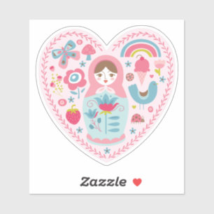 Sticker Coeur rose mignon