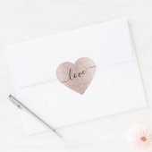 Sticker Cœur Rose moderne Blush Gold Parties scintillant Amour  (Enveloppe)