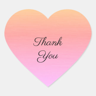 Sticker Cœur Rose Pâle Violet Ombre Élégant Merci Personnalisé
