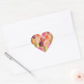 Sticker Cœur Rose Peach Gold Abstrait (Enveloppe)