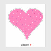 Sticker Coeur rose Poka Dot (Feuille)