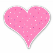 Sticker Coeur rose Poka Dot (Devant)