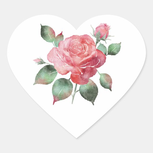 Sticker Cœur Rose précis (Devant)