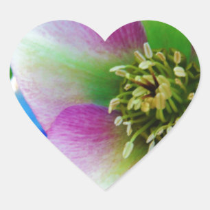 Sticker Cœur Rose rose carême bleu boule de verre