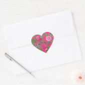 Sticker Cœur Rose rose chaud Beau Mariage (Enveloppe)