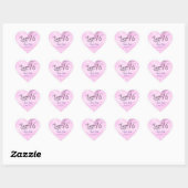 Sticker Cœur Rose rose sucré 16e coeur nuptiale Nom Date (Feuille)