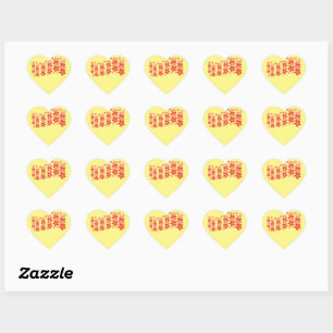 Sticker Cœur Rose rouge cerise en fleurs