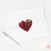 Sticker Cœur Rose rouge - Coeur en forme (Enveloppe)