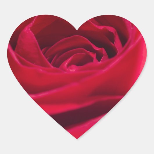 Sticker Cœur Rose rouge simple (Devant)