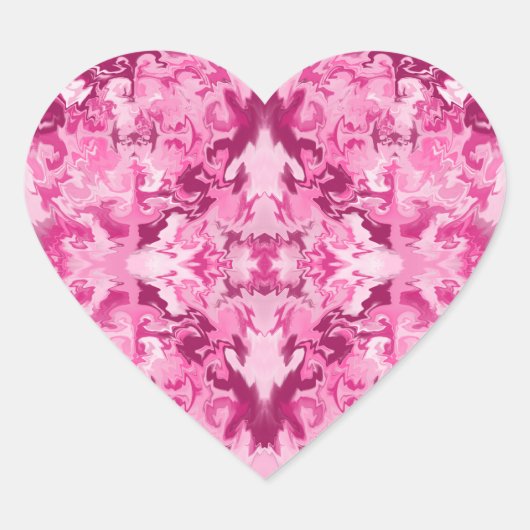 Sticker Cœur Rose sur rose (Devant)