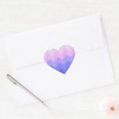 Sticker Cœur Rose Violet Abstrait Ondulé (Enveloppe)