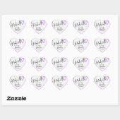 Sticker Cœur Rose violet fait avec amour fait main à partir de (Feuille)