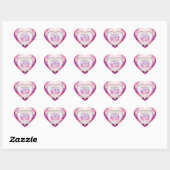 Sticker Cœur Rose violet fantaisie Enregistrer la date Coeur St (Feuille)