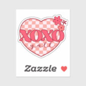 Sticker Coeur rose Xoxo Hugs et baisers (Feuille)