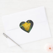 Sticker Cœur Rosebud jaune (Enveloppe)