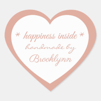 Sticker Cœur Rosegold handmade by X, Custom Elegant  