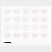 Sticker Cœur Roses blanches romantiques Mariage rose pâle (Feuille)