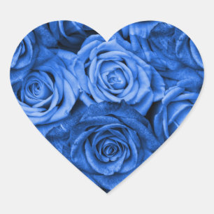 Sticker Cœur Roses bleus