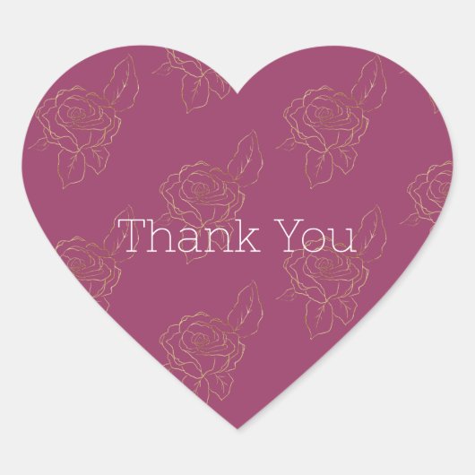 Sticker Cœur Roses d'or de Bourgogne (Devant)