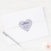 Sticker Cœur Roses Lavender personnalisables (Enveloppe)