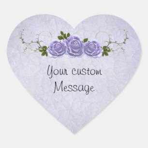 Sticker Cœur Roses Lavender personnalisables