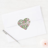 Sticker Cœur Roses roses Jardin Printemps Mariage (Enveloppe)