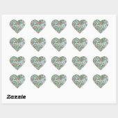 Sticker Cœur Roses roses Jardin Printemps Mariage (Feuille)