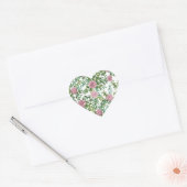 Sticker Cœur Roses roses Jardin Printemps Mariage (Enveloppe)