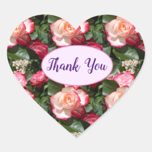 Sticker Cœur Roses rouges Rose Fleur blanche Jardin Floral