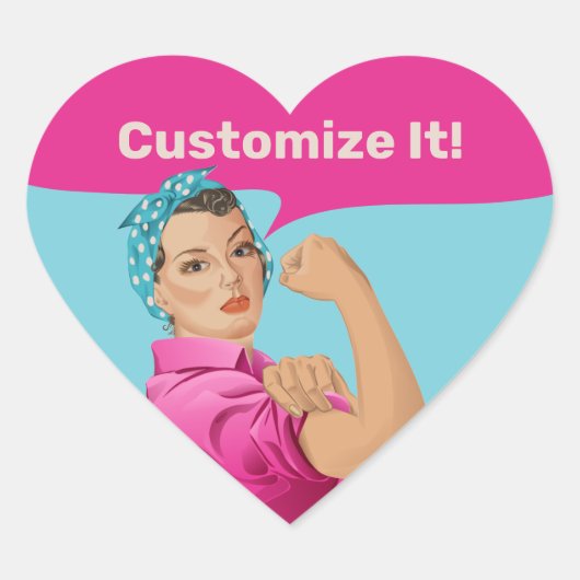 Sticker Cœur Rosie the Riveter (Devant)