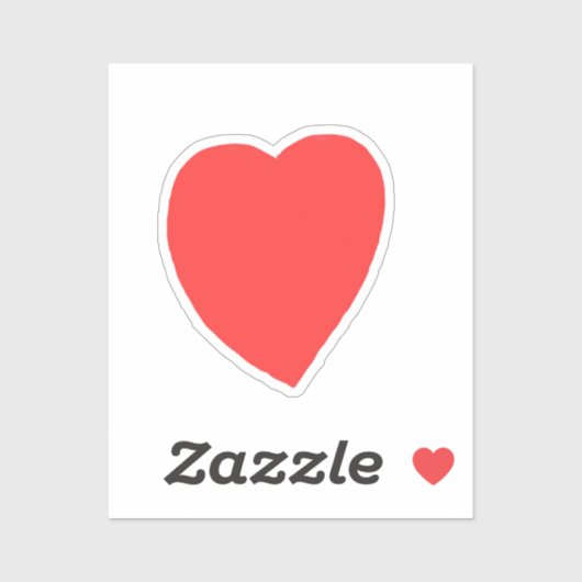 Sticker Cœur Rouge (Feuille)