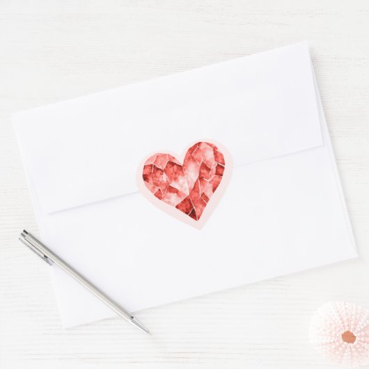 Sticker Cœur Rouge (Enveloppe)