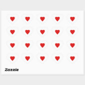 Sticker Cœur Rouge et Blanc Love Heart Design. (Feuille)