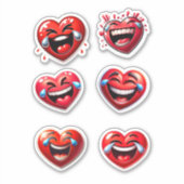 Sticker Coeur rouge rire (Devant)