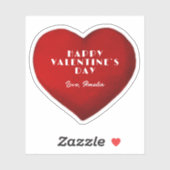Sticker Coeur rouge romantique avec nom Saint Valentin`s D (Feuille)